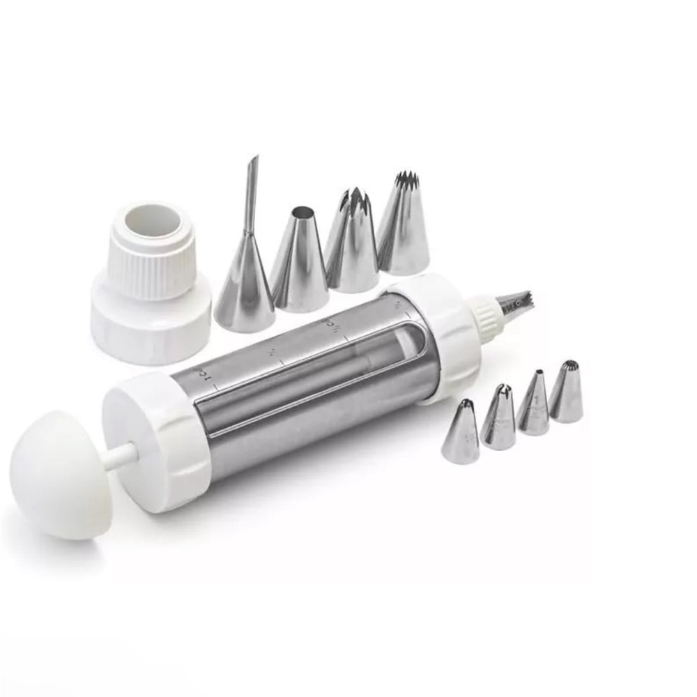 Stainless steel pastry bag NIB by Kuhn Rikon- 12 piece set- tips & bag in steel - Picture 6 of 6